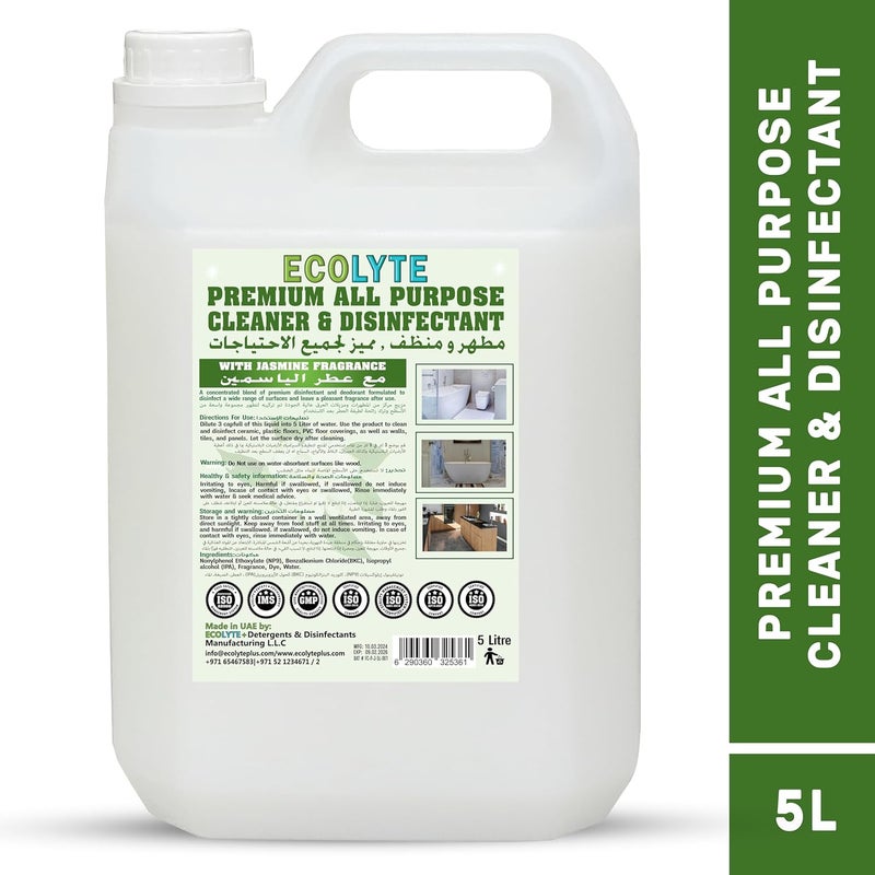 ECOLYTE+ Premium All Purpose Cleaner & Disinfectant - Jasmine Scent, 5L - Image 3